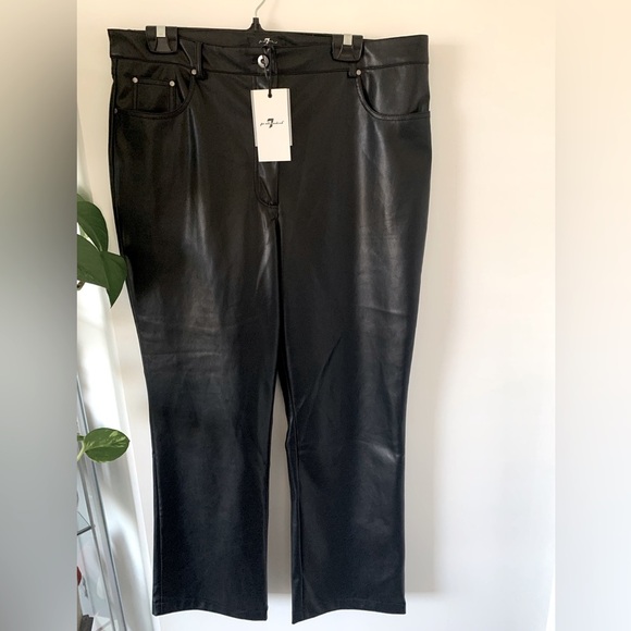 7 FOR ALL MANKIND Trouser Pleather Pant - Picture 1 of 9